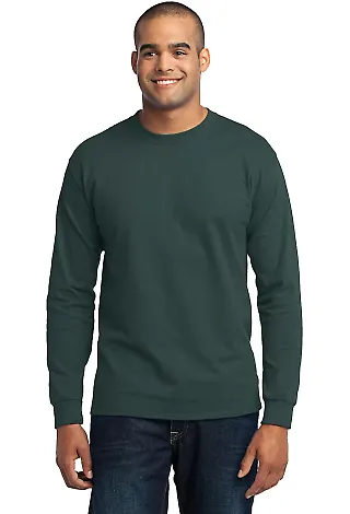 Port & Co PC55LST mpany Tall Long Sleeve Core Bl Dark Green front view