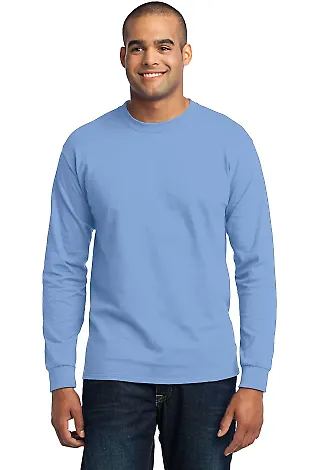 Port & Co PC55LST mpany   Tall Long Sleeve Core Bl Light Blue front view