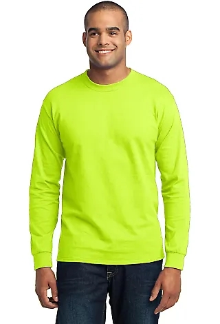 Port & Co PC55LST mpany   Tall Long Sleeve Core Bl Safety Green front view