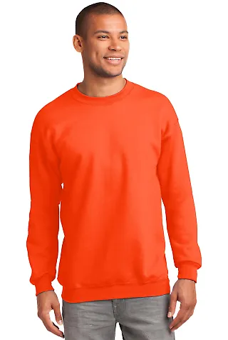 Port & Company PC90T Tall Essential Fleece Crewnec Safety Orange front view