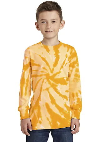 Port & Company PC147YLS Youth Tie-Dye Long Sleeve  Gold front view