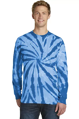 Port & Co PC147LS mpany   Tie-Dye Long Sleeve Tee Royal front view