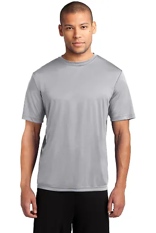 Port & Co PC380 mpany   Performance Tee Silver front view