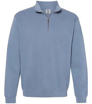 Comfort Colors Quarter Zip 1580 Sweatshirt Blue Jean front view