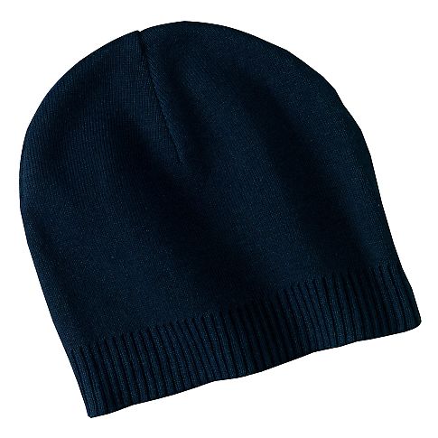 Port Authority CP95    100% Cotton Beanie in Navy front view
