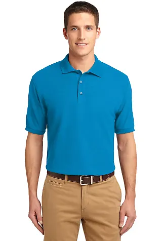 Port Authority K500ES    Extended Size Silk Touch  Turquoise front view