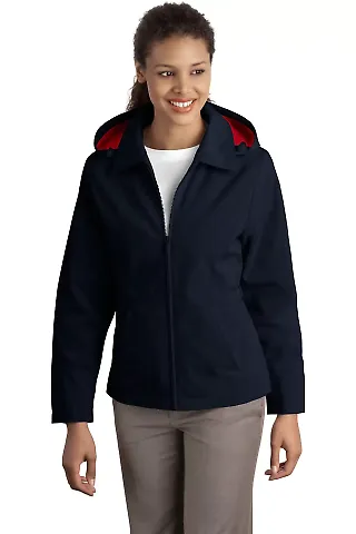 Port Authority L764    Ladies Legacy  Jacket Dark Navy/Red front view