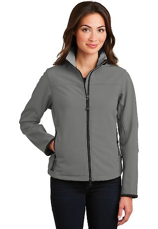 Port Authority L790    Ladies Glacier   Soft Shell in Smoke gry/chrm front view