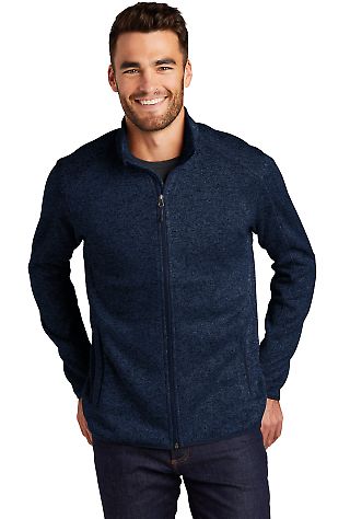 Port Authority F232 Sweater Fleece Jacket in Riverblnvh front view