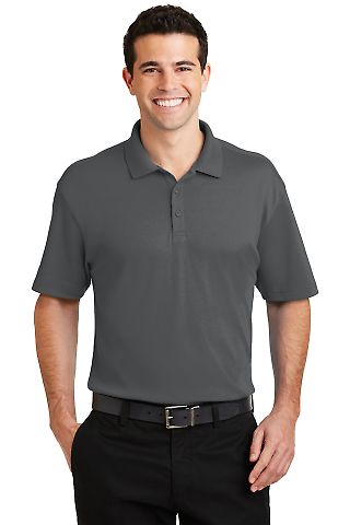 Port Authority K5200 Silk Touch Interlock Per in Sterling grey front view