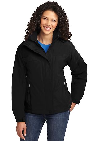 Port Authority L792 Ladies Nootka Jacket in Black/black front view