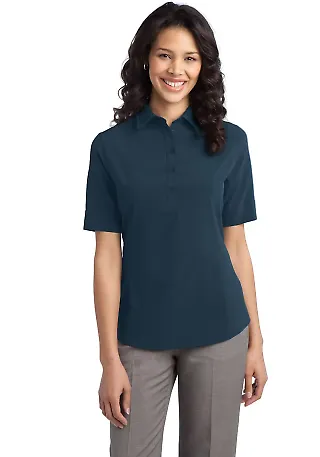 Port Authority L650    Ladies Ultra Stretch Polo Regatta Blue front view