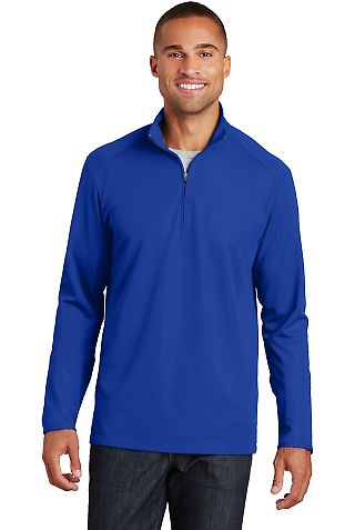 Port Authority K806 Pinpoint Mesh 1/2-Zip in True royal front view