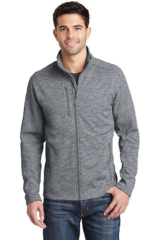 Port Authority F231 Digi Stripe Fleece Jacket in Grey front view