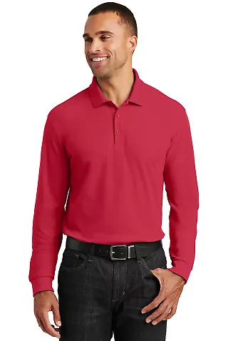 Port Authority K100LS    Long Sleeve Core Classic  Rich Red front view