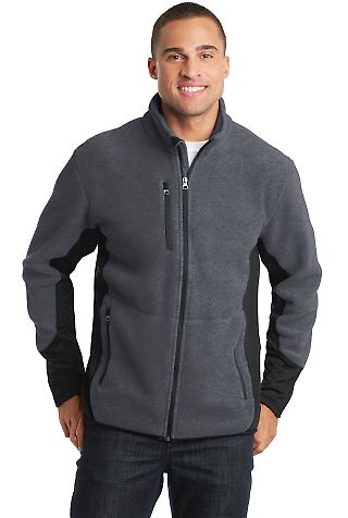 Port Authority F227    R-Tek   Pro Fleece Full-Zip in Char hthr/blk front view