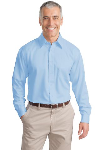 Port Authority TLS638 Tall Non-Iron Twill Shirt in Sky blue front view
