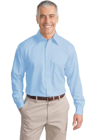 Port Authority TLS638    Tall Non-Iron Twill Shirt Sky Blue front view