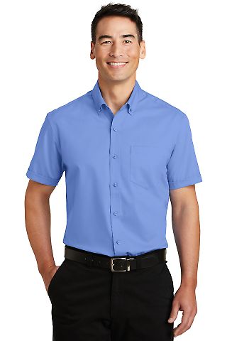 Port Authority S664    Short Sleeve SuperPro   Twi in Ultramarine bl front view