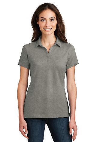 Port Authority L577 Ladies Meridian Cotton Blen in Monument grey front view