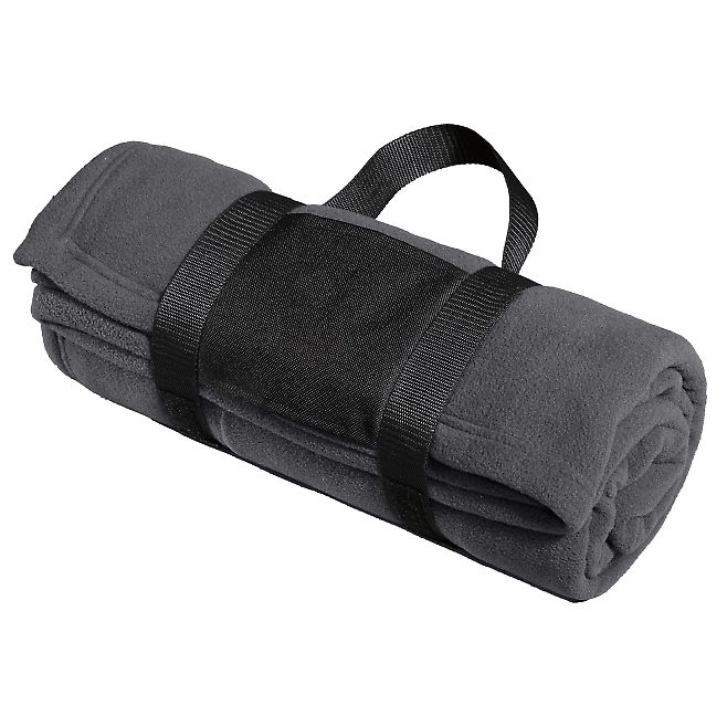 Port Authority BP20    Fleece Blanket with Carryin in Iron grey front view