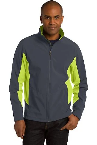 Port Authority TLJ318 Tall Core Colorblock Soft in Bat gry/ch grn front view