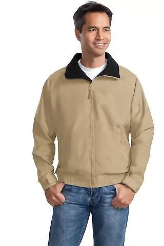 Port Authority TLJP54    Tall Competitor  Jacket Sand Dune/Blk front view
