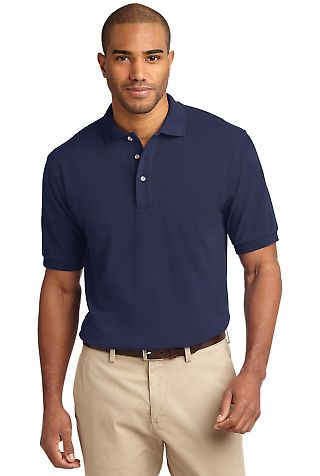 Port Authority TLK420 Tall Heavyweight Cotton P in Navy front view