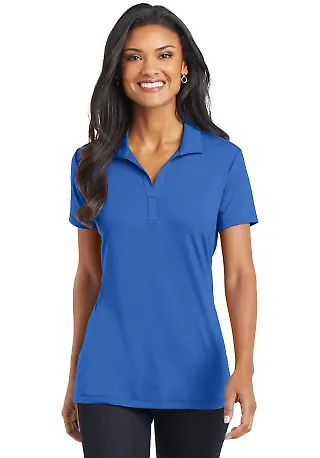 Port Authority L568    Ladies Cotton Touch   Perfo Strong Blue front view