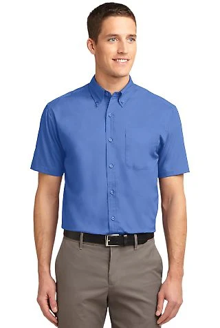Port Authority TLS508 Tall Short Sleeve Easy Ca in Ultramrn blue front view