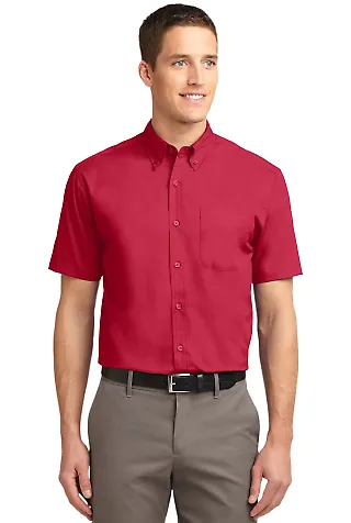 Port Authority TLS508    Tall Short Sleeve Easy Ca Red front view