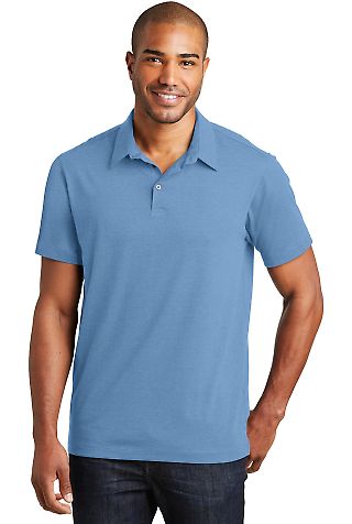 Port Authority K577    Meridian Cotton Blend Polo in Blue skies front view