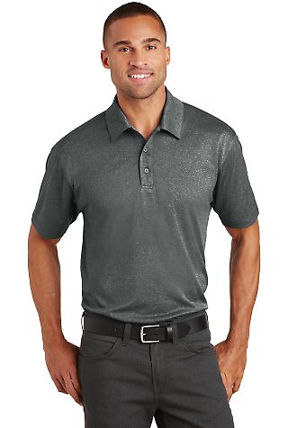Port Authority K576 Trace Heather Polo in Charcoal hthr front view