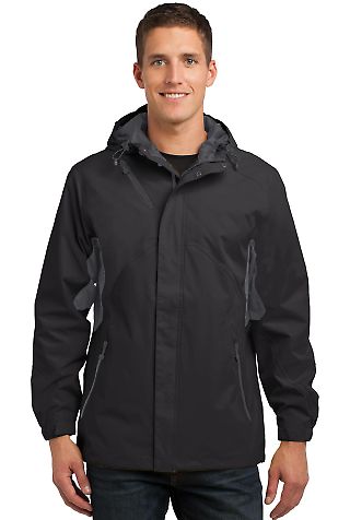 Port Authority J322    Cascade Waterproof Jacket Blk/Magnet Gry front view
