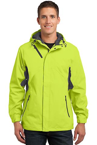 Port Authority J322    Cascade Waterproof Jacket Chg Grn/Mag Gy front view