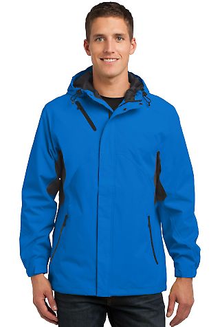 Port Authority J322    Cascade Waterproof Jacket in Imperial bl/bk front view