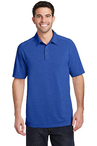 Port Authority K574 Digi Heather Performance Po in True royal front view