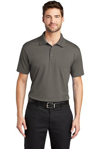 Port Authority K573 Rapid Dry Mesh Polo in Grey smoke front view
