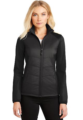 Port Authority L787 Ladies Hybrid Soft Shell Ja in Deep black front view