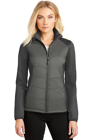 Port Authority L787    Ladies Hybrid Soft Shell Ja Smoke Gy/Gy St front view
