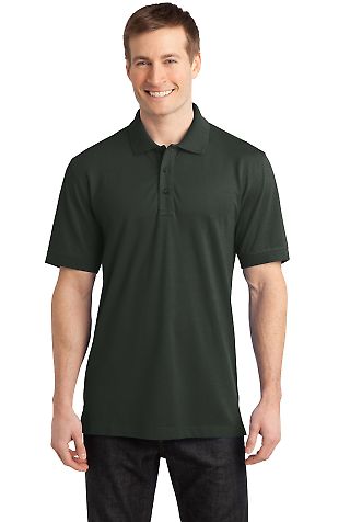 Port Authority K555 Stretch Pique Polo in Grey smoke front view