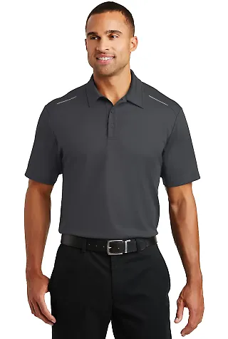 Port Authority K580    Pinpoint Mesh Polo Battleship Gry front view