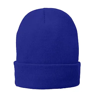 Port & Company CP90L Fleece-Lined Knit Cap in Athl royal front view