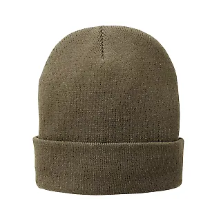 Port & Company CP90L Fleece-Lined Knit Cap in Coyotebrn front view