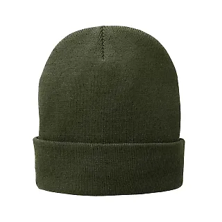 Port & Company CP90L Fleece-Lined Knit Cap in Olvdrabgn front view