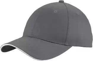 Port & Company C919 Unstructured Sandwich Bill Cap Charcoal/White front view