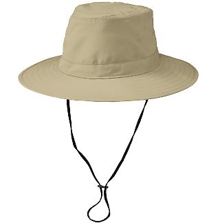 Port Authority C921 Lifestyle Wide Brim Hat in Stone front view