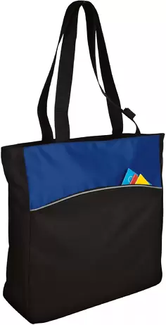 Port Authority B1510    - Two-Tone Colorblock Tote Blk/Royal front view