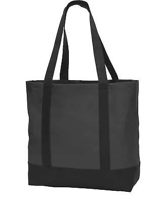 Port Authority BG406    Day Tote Dk Char/Black front view