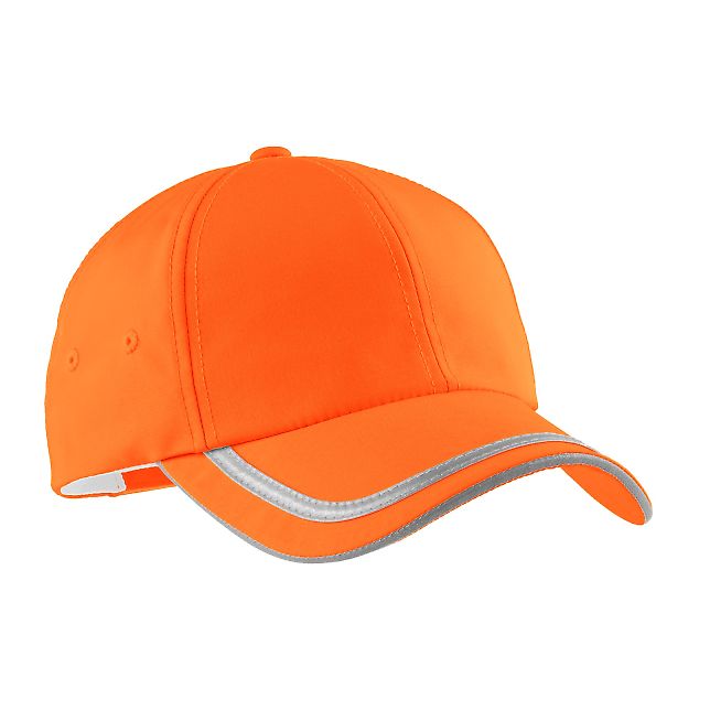Port Authority C836    Enhanced Visibility Cap in Safety orange front view